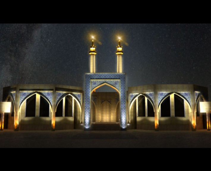 یک نمونه طراحی نور با رعایت رنگ بندی مناسب جهت نورپردازی مسجد