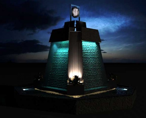 طراحی نورپردازی آبنمای دانشگاه خیام