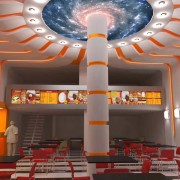 طراحی داخلی و نورپردازی فست فود تالی