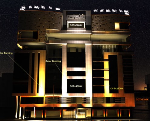 نمونه ای از طراحی نورپردازی به وسیله طیف نور سفید گرم که اثر روانشناسی خاصی دارد.